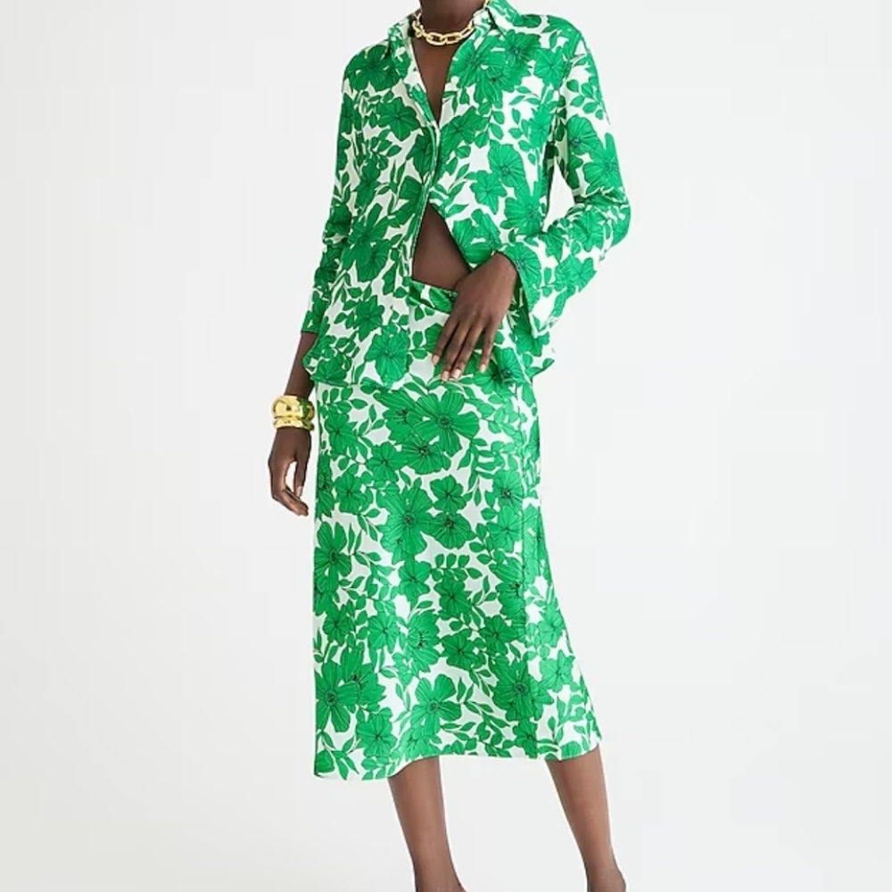 Jcrew Floral Slip Skirt